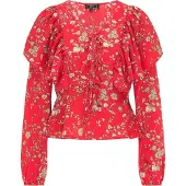 Faina Blouse beige / bruin / rood / zwart
