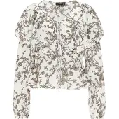 Faina Blouse donkerbeige / bruin / zwart / wit