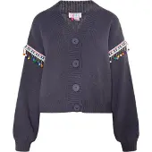 IZIA Gebreid vest blauw / basaltgrijs / groen / rood