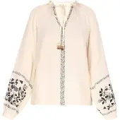 Usha Blouse 'Festival' beige / zwart