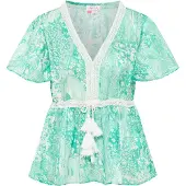 IZIA Blouse groen / wit