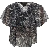 Faina Blouse aardetinten / zwart