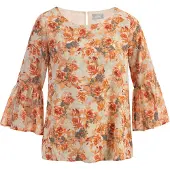 Usha Blouse crème / grijs / oranje