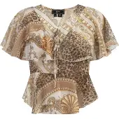 Faina Blouse beige / chamois / donkerbruin / pasteelgeel