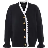 Faina Gebreid vest zwart / wit