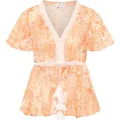 IZIA Blouse donkeroranje / wit