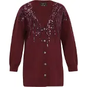 Faina Gebreid vest cyclaam / donkerlila