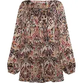 Usha Blouse Dames Bruin Veelkleurig