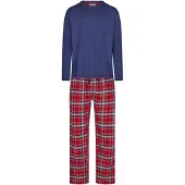 Phil&Co. Pyjama lang 'Flanell' blauw / rood