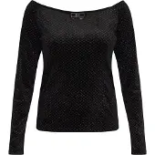 Faina Shirt zwart / zilver