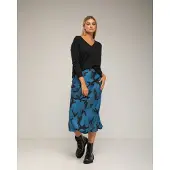 Tantra Midi geprinte rok met zijde