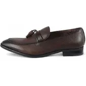 Infinity Leather Heren bruine klassieke kwastloafers formele schoenen