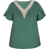 IZIA Grote maat blouse vrouwen Zwartachtig groen
