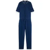 Scotch & Soda Indigo Tencel Jumpsuit Met Lange Mouwen
