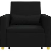 vidaXL Uittrekbare slaapbank eenpersoons Zwart 90 x 165 x 87 cm Stof