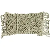Mars & More Macrame kussen groen 30x50cm
