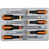 Bahco 6 Piece Hex Ball For Slotted Phillips And Through Shaft Hex Screwdrivers With Anti-impact Handle Schroevendraaierset