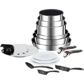 Tefal L97498, Mixset, Roestvrij staal, Roestvrij staal, Titanium, Afneembaar, Keramisch, Elektrisch, Gas, Inductie