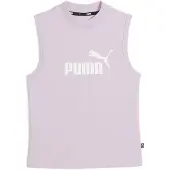 Puma Ess Logo Mouwloos T-shirt Paars S Vrouw