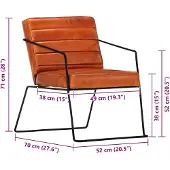vidaXL Fauteuil echt leer tan