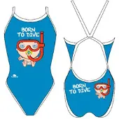 Turbo Born To Dive Swimsuit Blauw L Vrouw