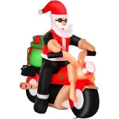 HOMCOM Opblaasbare Kerstman Polyester 180B x 90D x 165H Wit+Rood+Groen