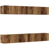 vidaXL 4-delige wand-tv-meubelset van oud hout, 100x30x30 cm