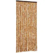 vidaXL Vliegengordijn 90x200 cm chenille okerkleurig en wit