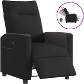 vidaXL Fauteuil verstelbaar elektrisch stof zwart