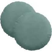 vidaXL Zitkussens 2 st Fluweel Zeegroen Ø30 x 13 cm