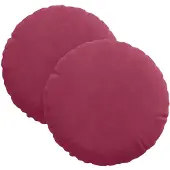 vidaXL Zitkussens 2 st Fluweel Wijnrood Ø30 x 13 cm