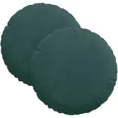 vidaXL Zitkussens 2 st Fluweel Donkergroen Ø30 x 13 cm