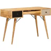 vidaXL Schrijfbureau Bruin 110 x 55 x 76 cm Massief Mango Hout
