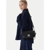 Coccinelle Leren schoudertas C-Me Lock Handbag Leather Noir zwart