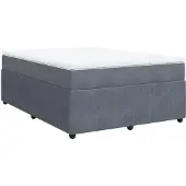 vidaXL Boxspring met matras fluweel donkergrijs 140x200 cm