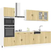 vidaXL 7-delige Keukenkastenset Porto bewerkt hout sonoma eikenkleur