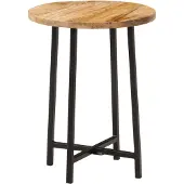 vidaXL Salontafel 35x35x45 cm massief mangohout en ijzer