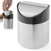 Hendi Compact tafelafvalbakje – roestvast staal – met kanteldeksel – ⌀95x(H)130mm