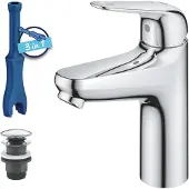 GROHE Swift - Wastafelkraan met Push-Open waste, koude start, chroom 24329001