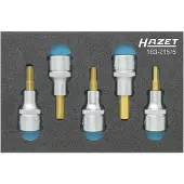 Hazet Dopsleutelbitset 163-215/5 · 1/2 inch (12,5 mm) vierkant hol · Binnen-zeskant-profiel · 5-delig · 5 · 6 · 7 · 8 · 10