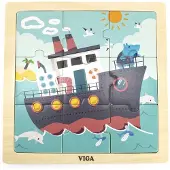 Viga Toys Houten Puzzel Boot 9 Stuks