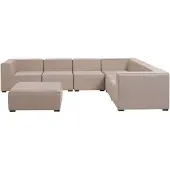 Beliani AREZZO - Loungeset voor 7 - Zandbeige - Polyester