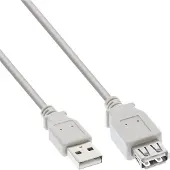 InLine USB naar USB verlengkabel - USB2.0 - tot 2A / beige - 1,8 meter