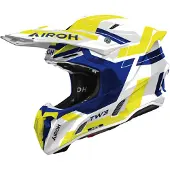 Airoh Twist 3 Dynasty, motorcrosshelm ,Blauw/Wit/Neon-Geel ,L