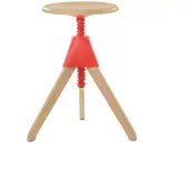 Magis Jerry – The Wild Bunch Draaibare Kruk Natural 7011 | Red 1782 C