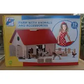 Woody - boerderij stal met dieren en accessoires - 19-delig
