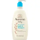 Aveeno Baby Daily Moisture Gentle Body Bath Wash & Shampoo – Lightly Scented – 532ml