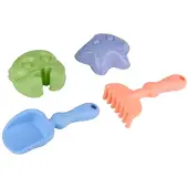 Eddy Toys Strandset Kinderen 4-Delig - Zandset Speelgoed met Schep en Hark - Zandvormpjes Set voor Zandkasteel Speelgoed - Kinder Strand Speelgoed voor Zomer en Zandbak