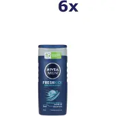 Nivea 6x Douchegel Men – Fresh Kick 250 ml