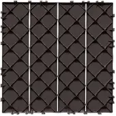 DUOKU Inklapbare Terras Tegels--Set van 10-Vloerbedekking Kunststof Waterdicht-300x300 mm-9290 c-Donkerbruin